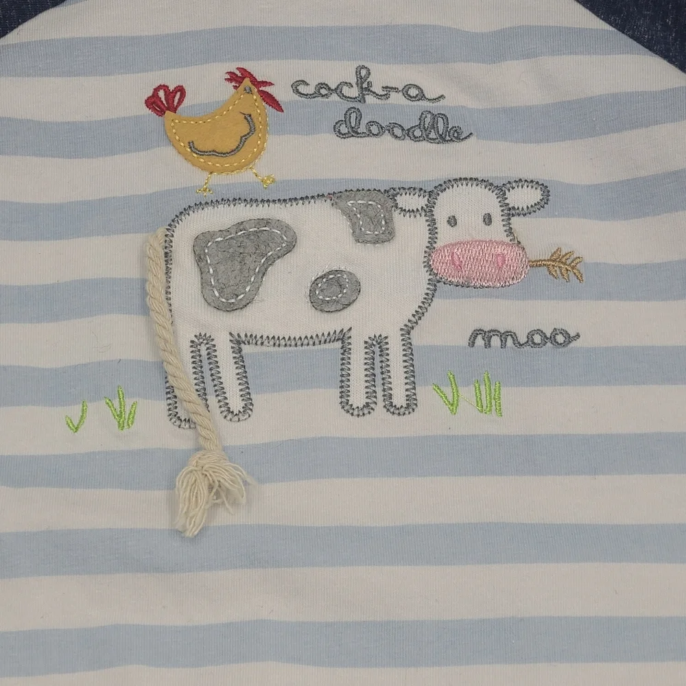 Mud Pie baby boy farm outfit size 0-3 months